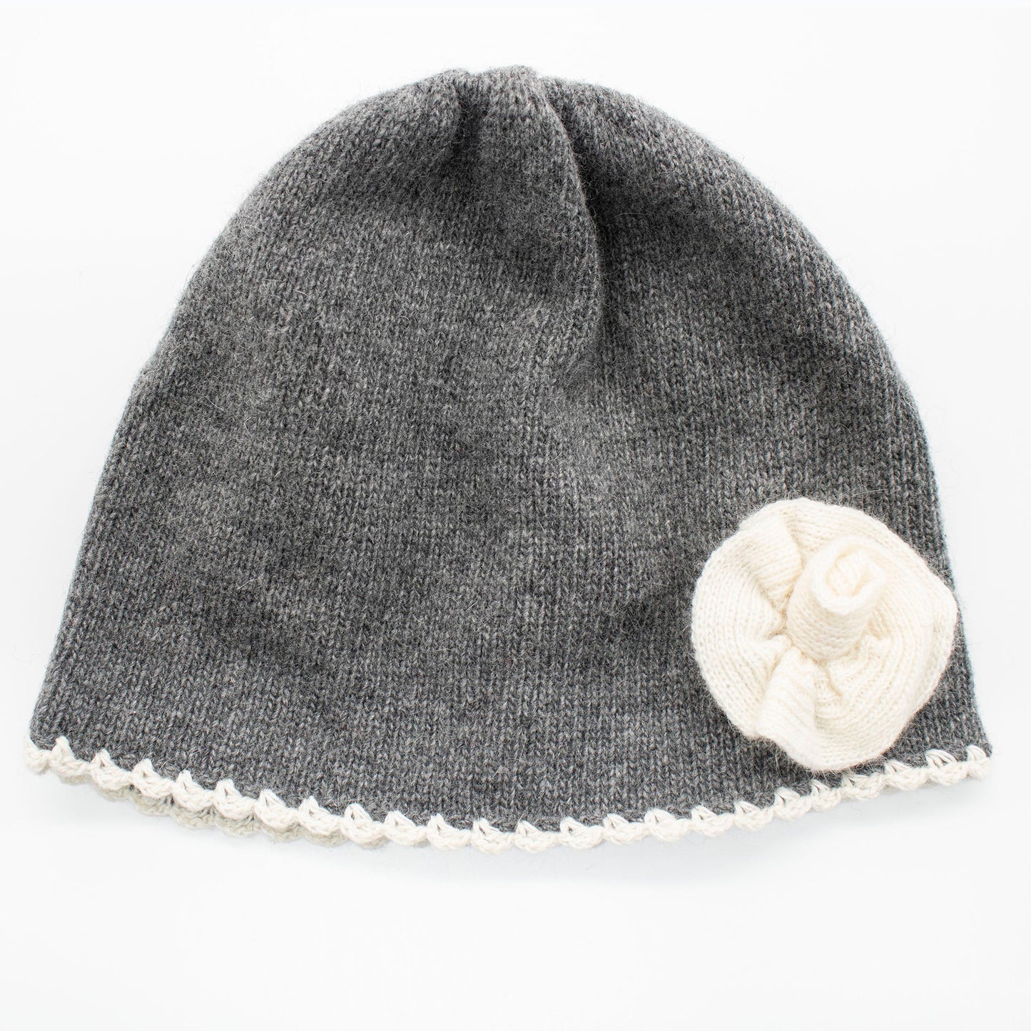 Portolano Kids Cashmere Blend Hat with Contrast Flower