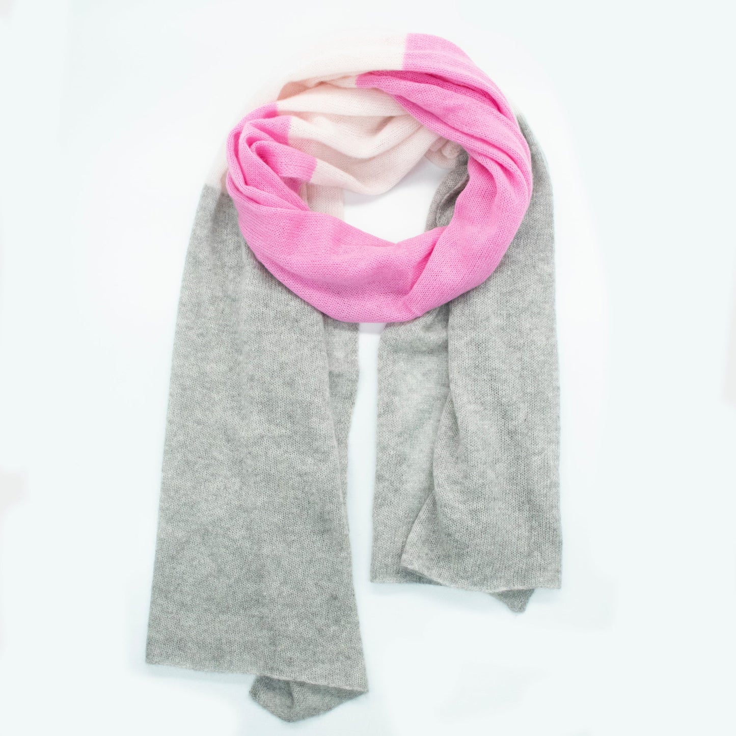 Portolano Damen-Cashmere-Wickelpullover mit breiten Streifen