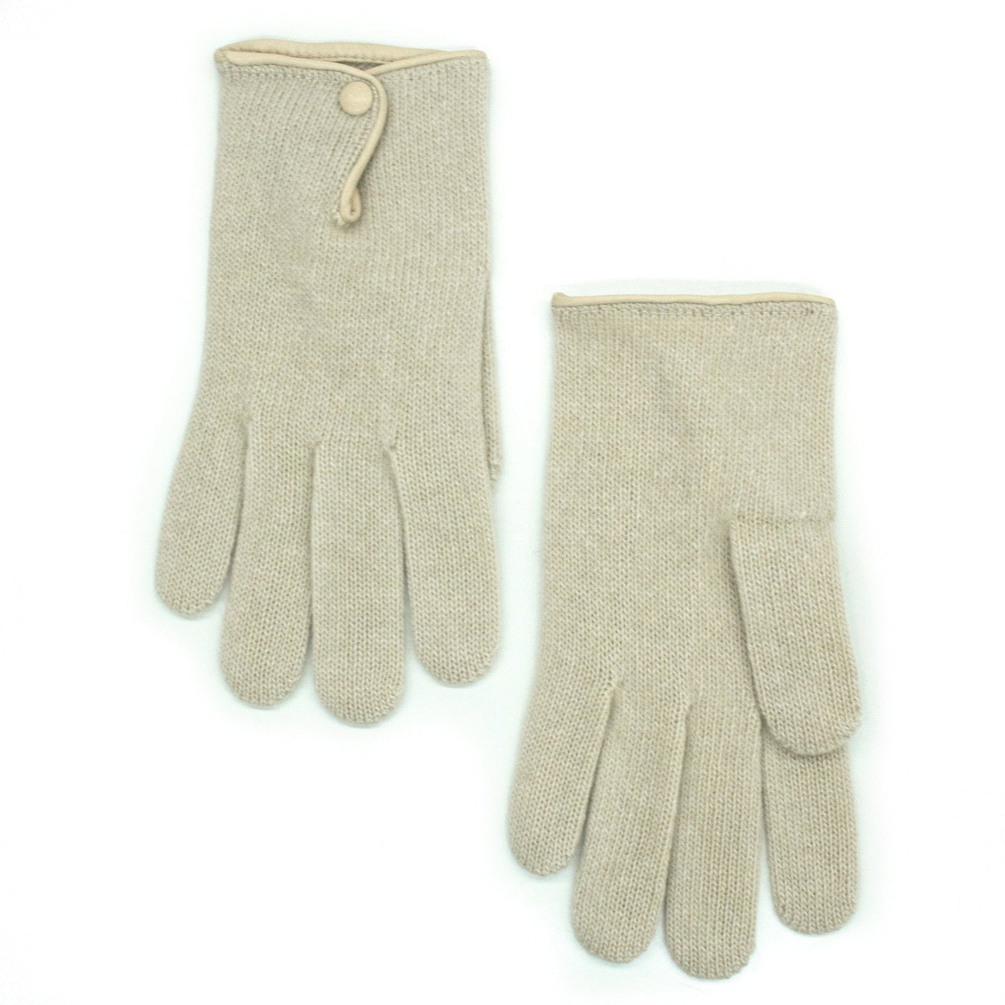 Portolano Women's Cashmere Gloves with Leather Button Detail