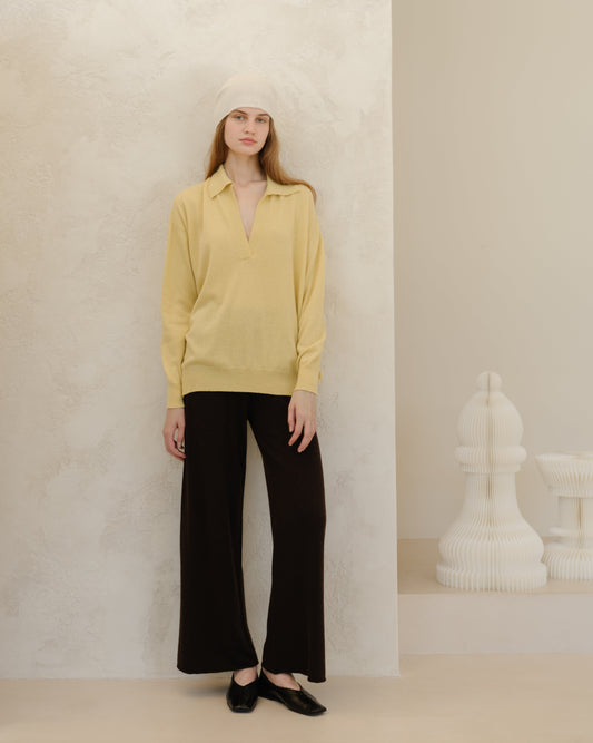 Polo-Strickpullover aus Kaschmir-Mix