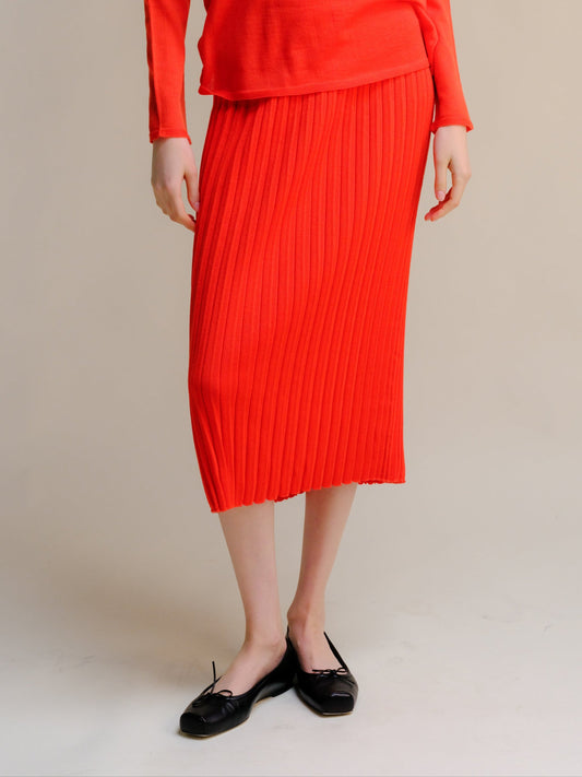 Extra Fine Merino Wool Plissè Skirt - 3D-Knit