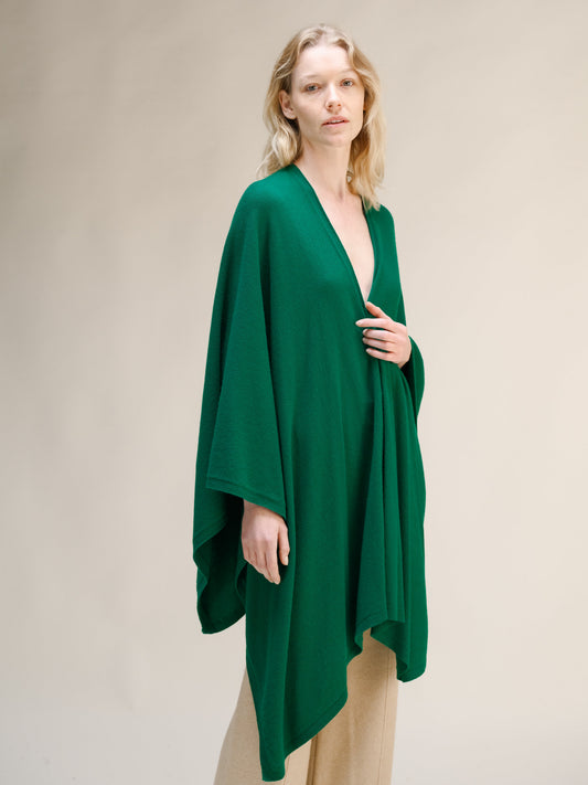 Cashmere Mix Maxi Cape Italian Knitwear