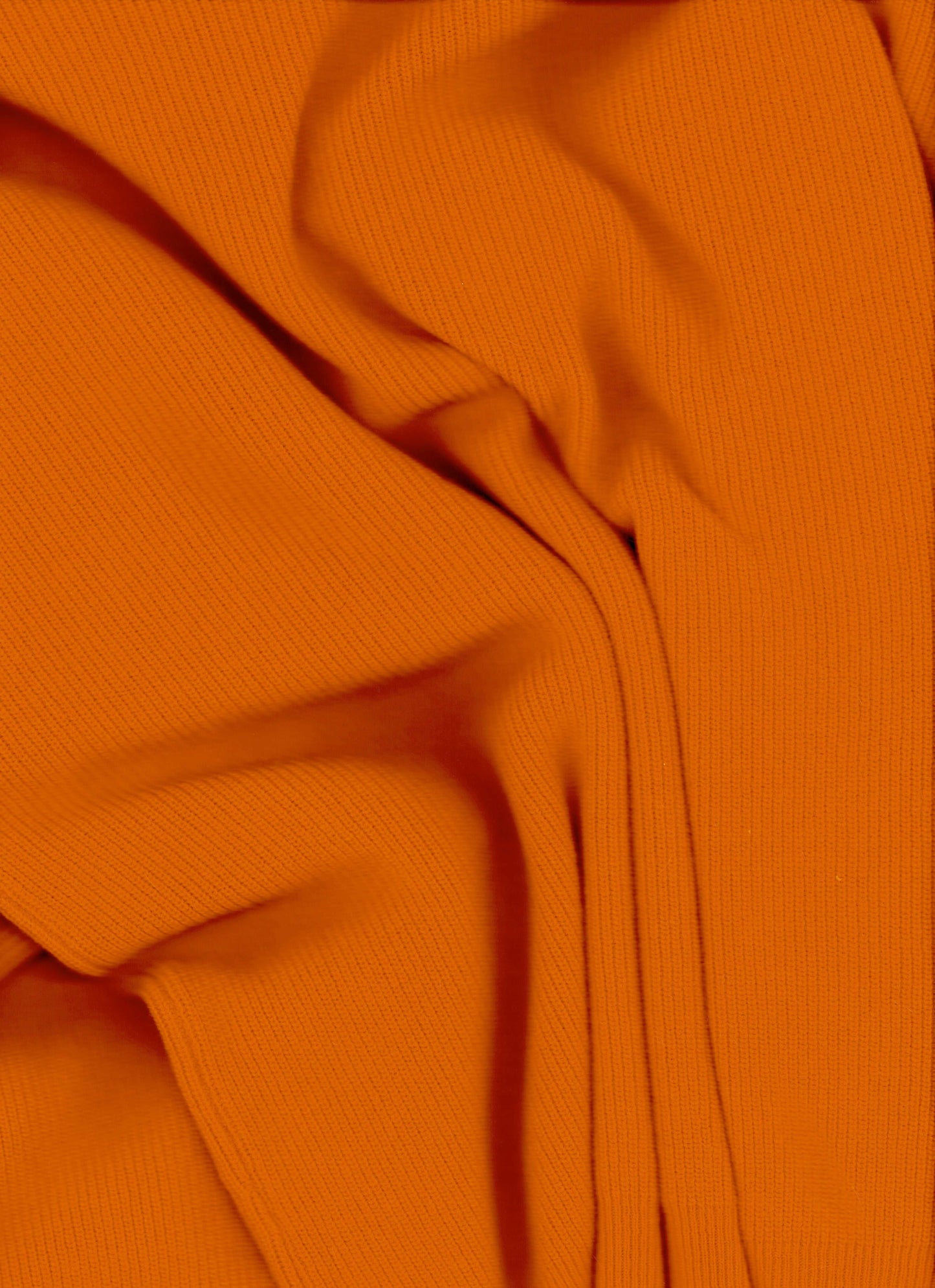 Cashmere Mix Triangle Scarf in vibrant orange, ribbed texture highlights lightweight and breathable Italian knitwear design.