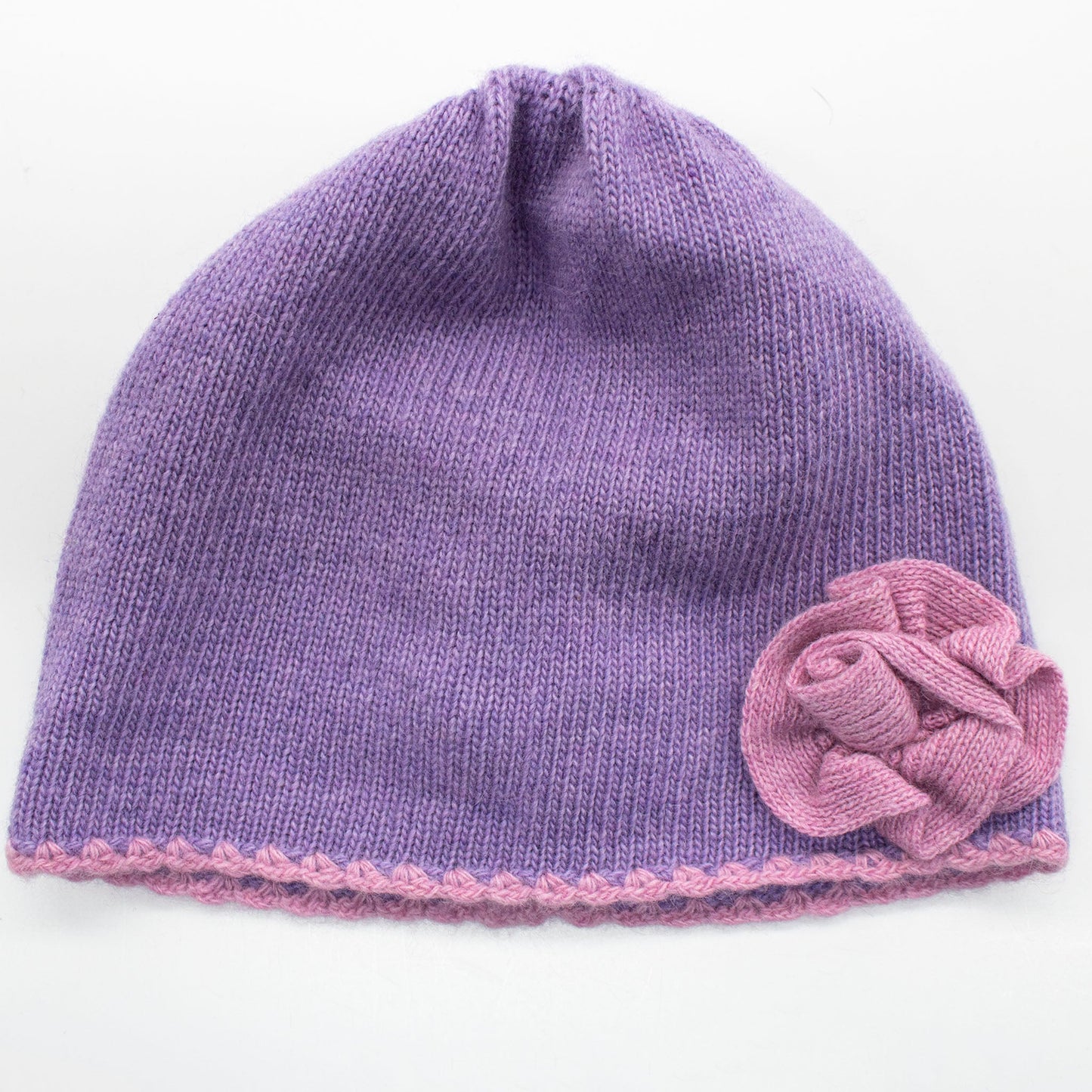 Portolano Kids Cashmere Blend Hat with Contrast Flower