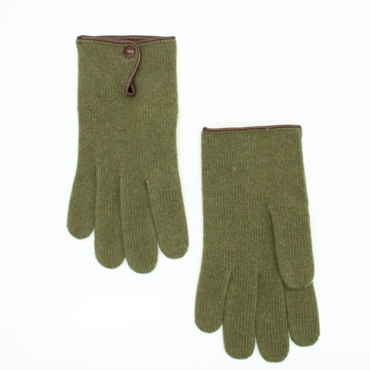 Portolano Women's Cashmere Gloves with Leather Button Detail