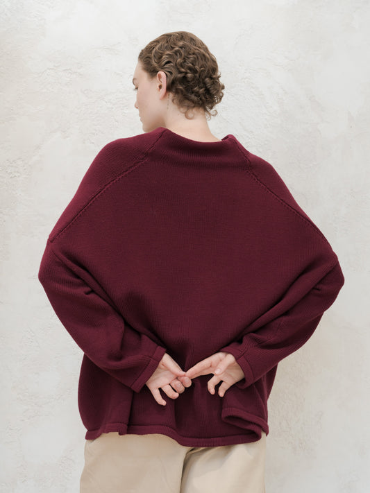Maxi-Pullover aus extrafeiner Merinowolle mit Vulkandruck