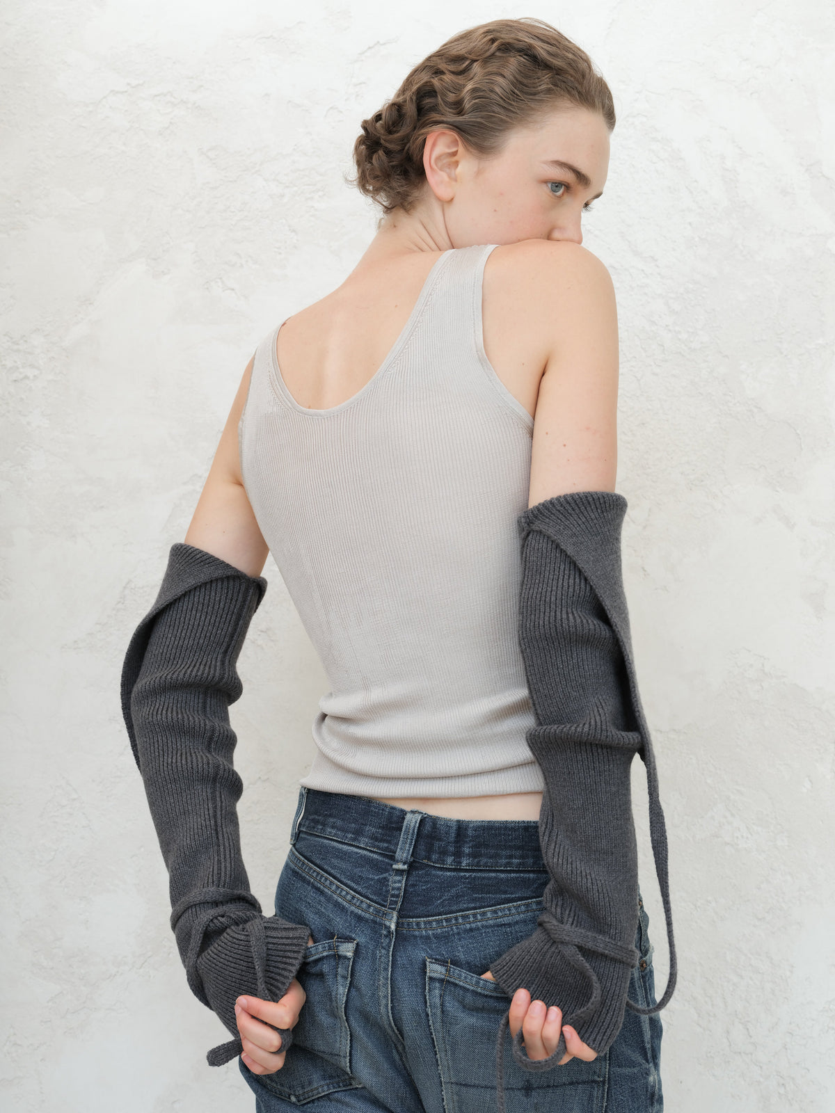 Extra Fine Merino Wool Arm Warmers Italian Knitwear