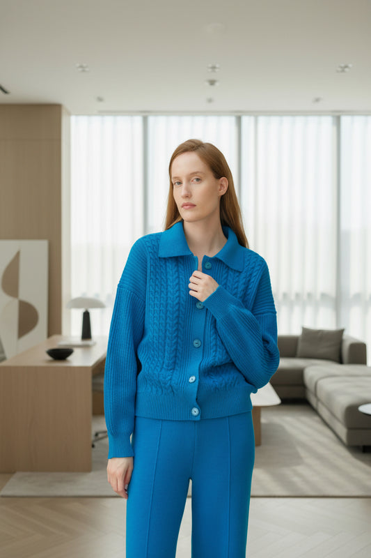 Cardigan mit Kaschmiranteil und Zopfmuster