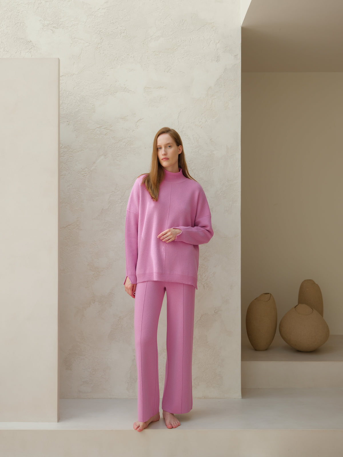 Cashmere Mix Solid Trousers