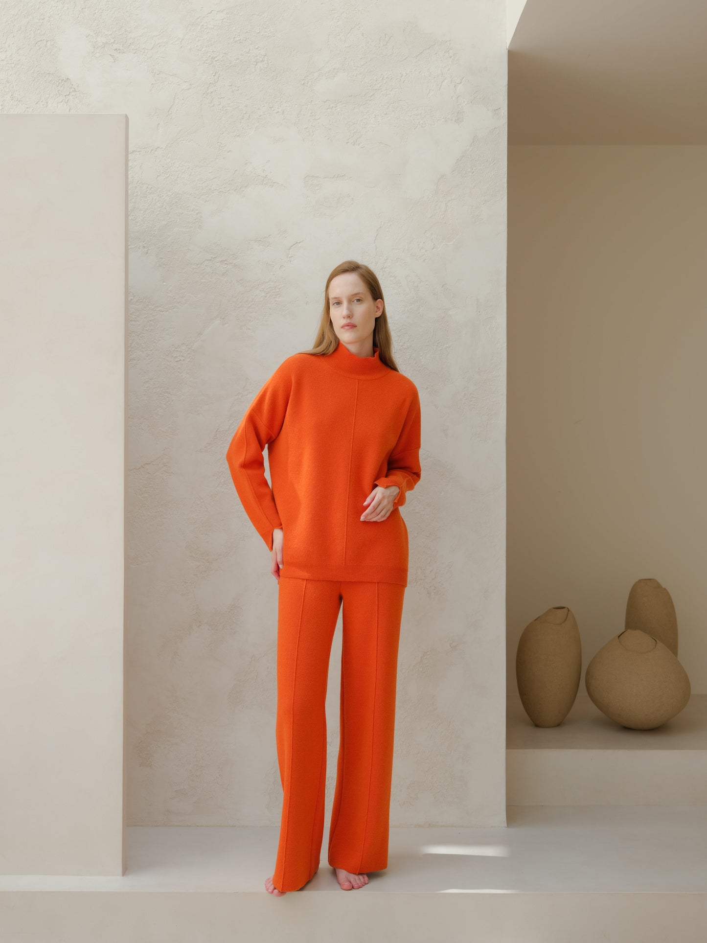 Cashmere Mix Solid Trousers