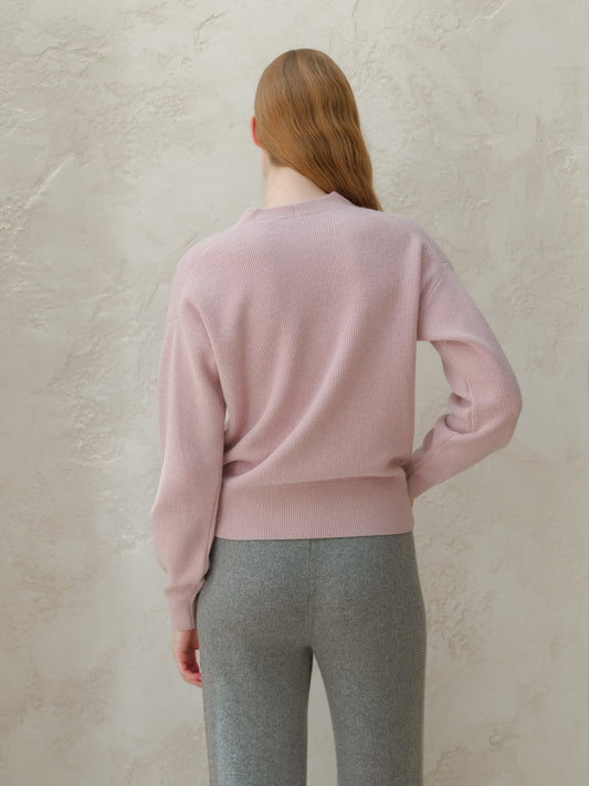 Kaschmir-Mix Rippstrick-Cardigan
