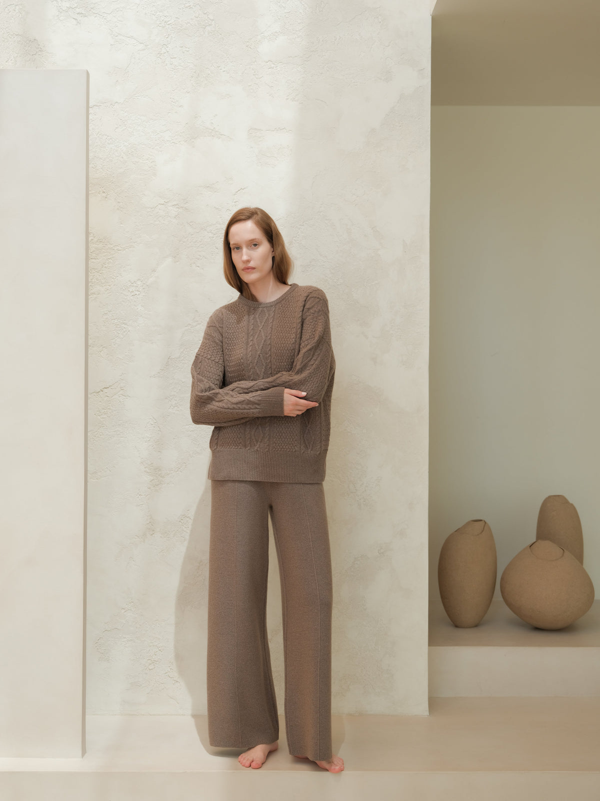 Cashmere Mix Solid Trousers