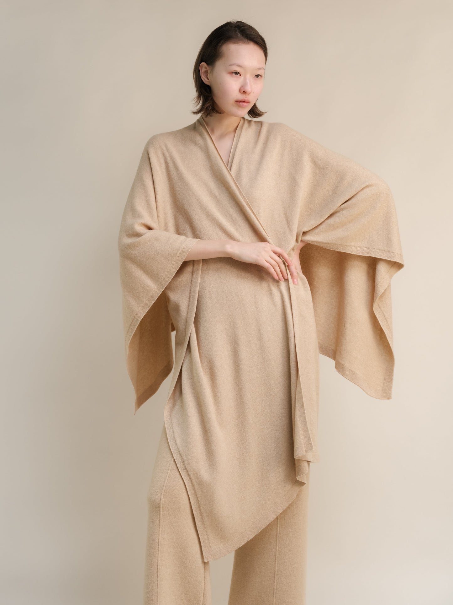 Cashmere Mix Maxi Cape - Italian Knitwear