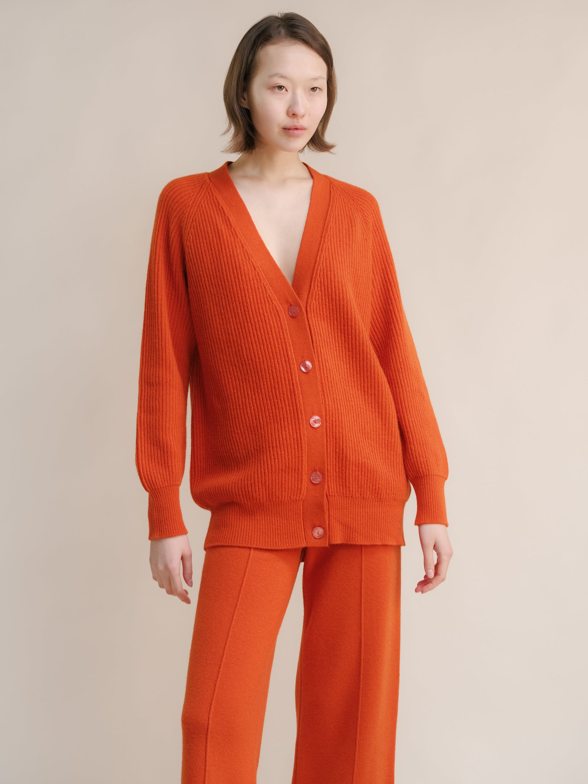 Cashmere Mix Long Ribbed Cardigan, premium Italian