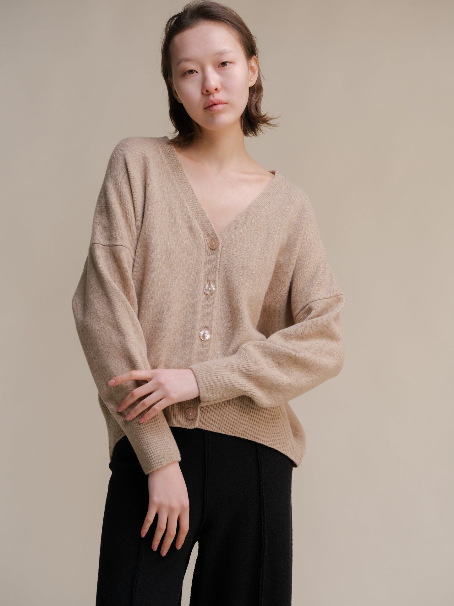Tweed Oversized Cardigan Italian Knitwear