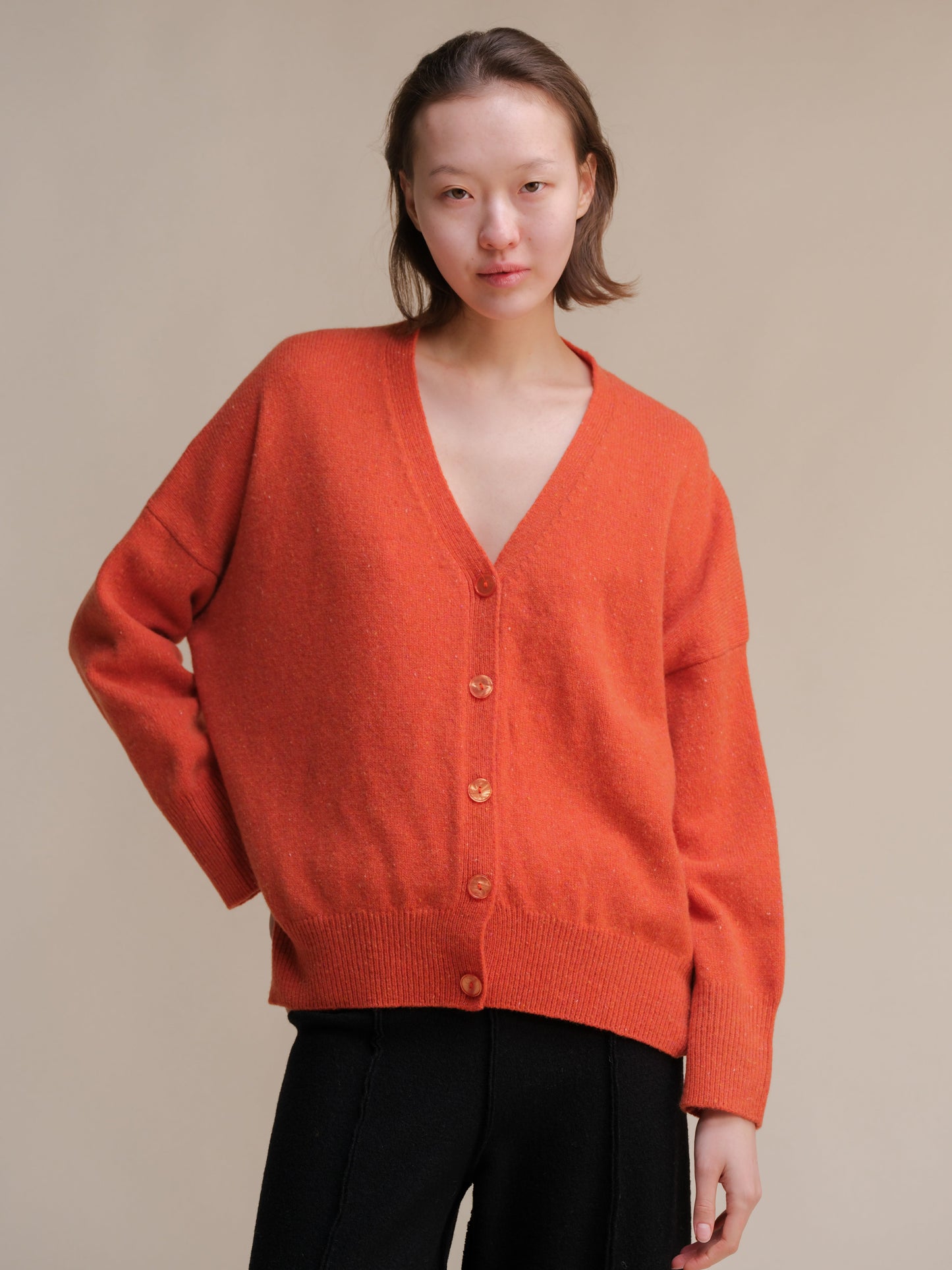 Tweed Oversized Cardigan Italian Knitwear