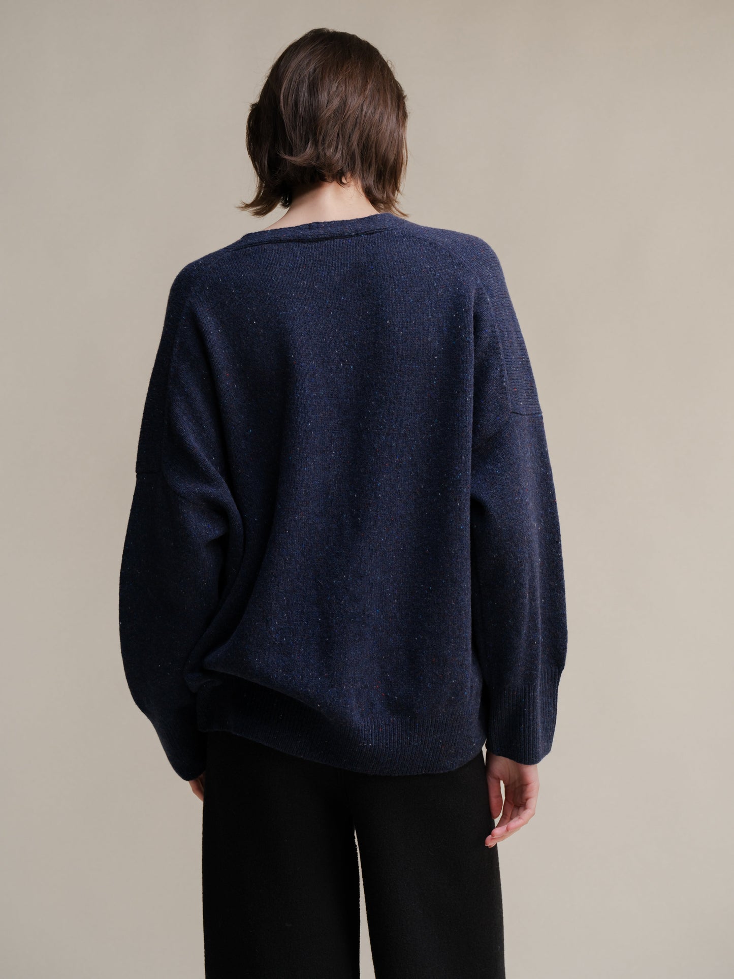 Tweed Oversized Cardigan Italian Knitwear