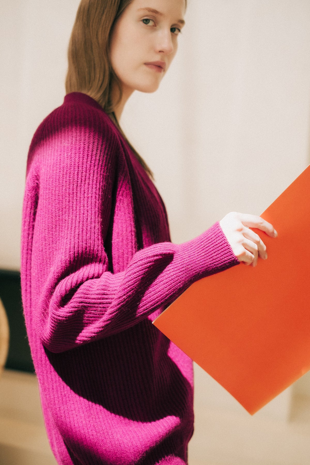 Cashmere Mix Long Ribbed Cardigan, premium Italian knitwear