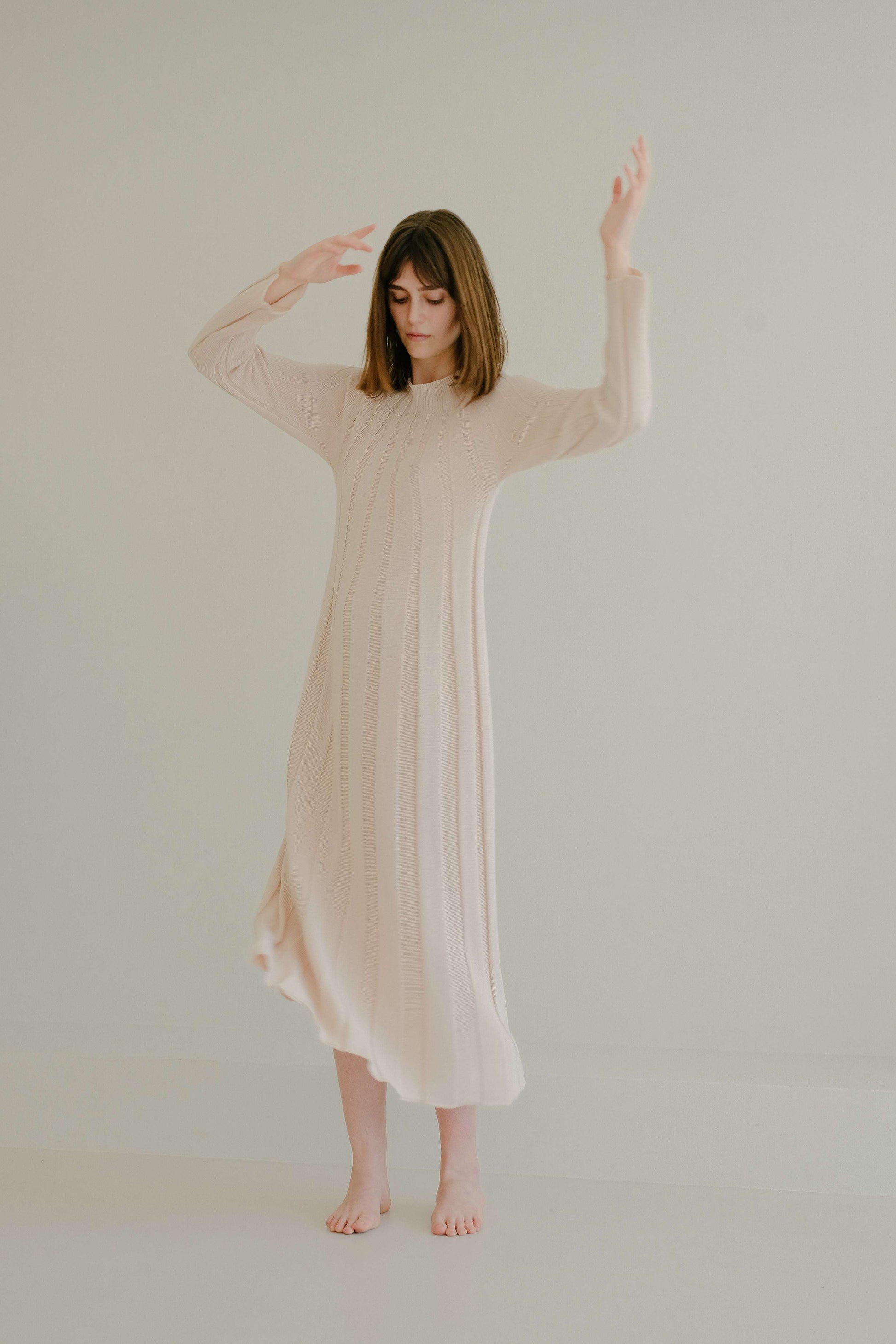 Blush 3D-knit maxi dress