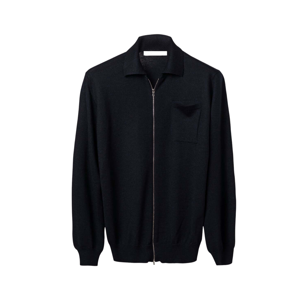 Men's Zip-Up Jacket - Cashmere, Wool & Silk Blend