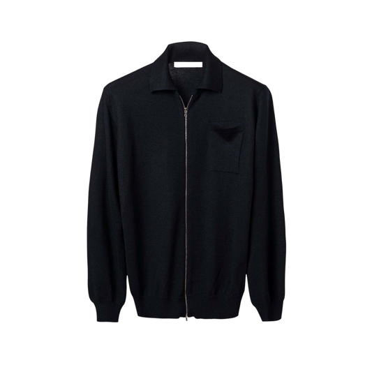 Men's Zip-Up Jacket - Cashmere, Wool & Silk Blend