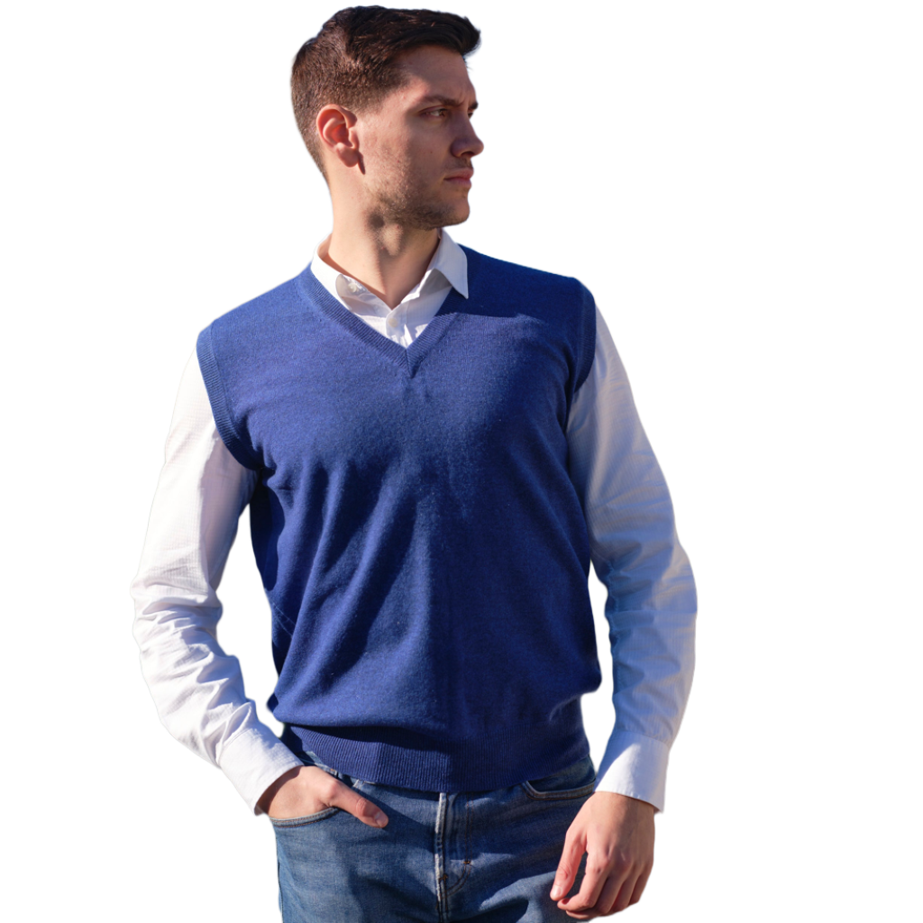 Gilet Uomo Puro Cashmere scollo a V-0