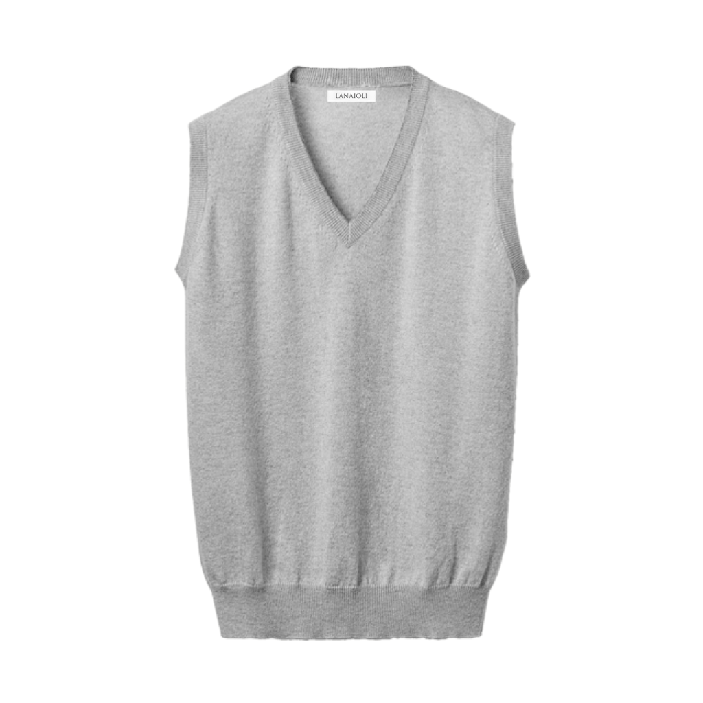 Gilet en pur cachemire pour homme, col en V