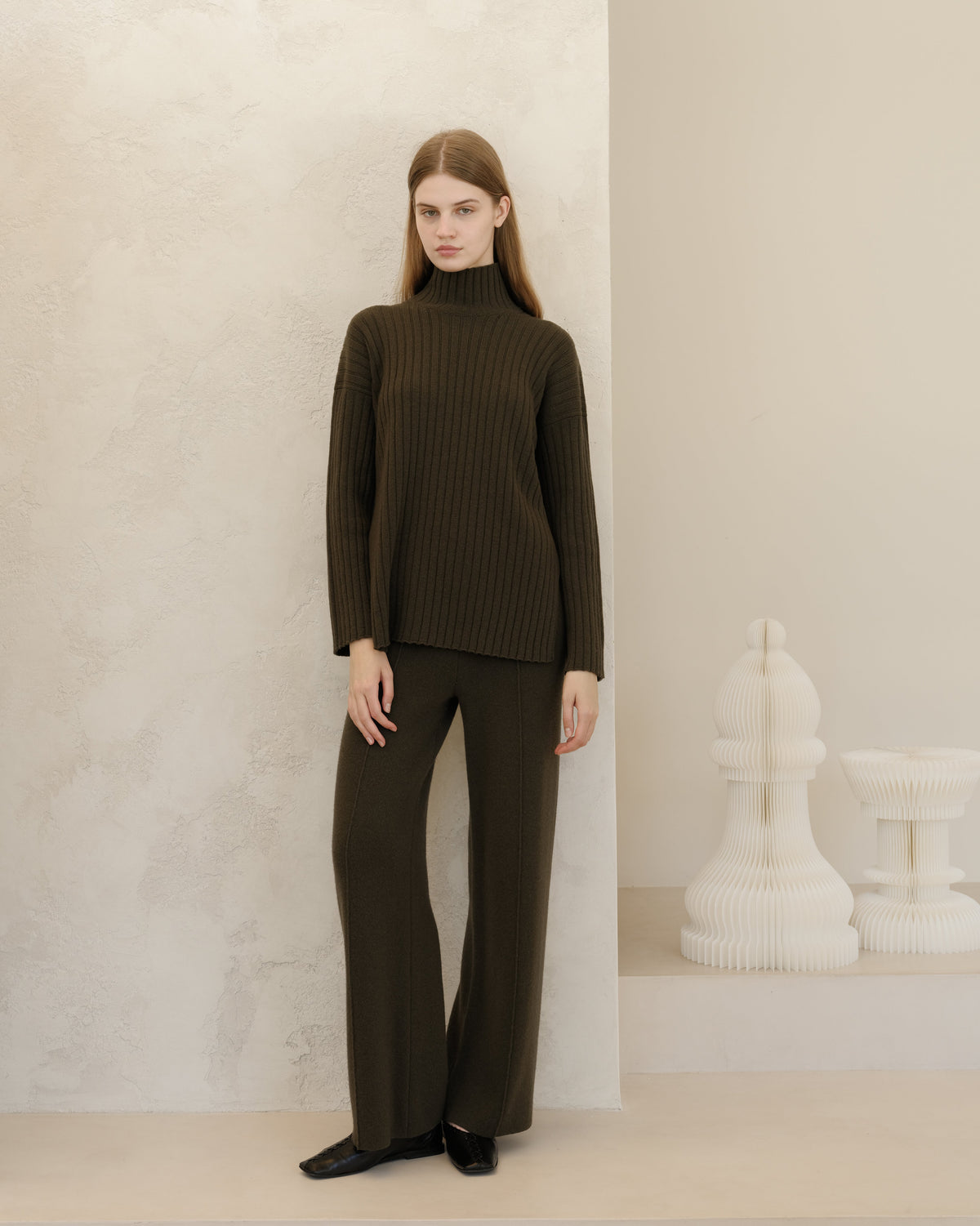 Cashmere Mix Solid Trousers