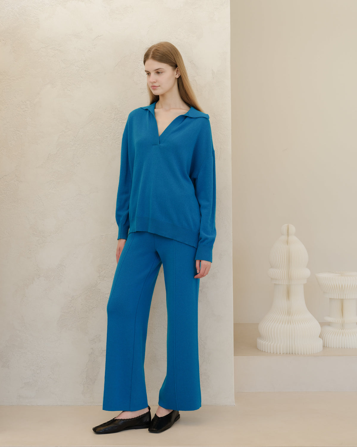 Cashmere Mix Solid Trousers