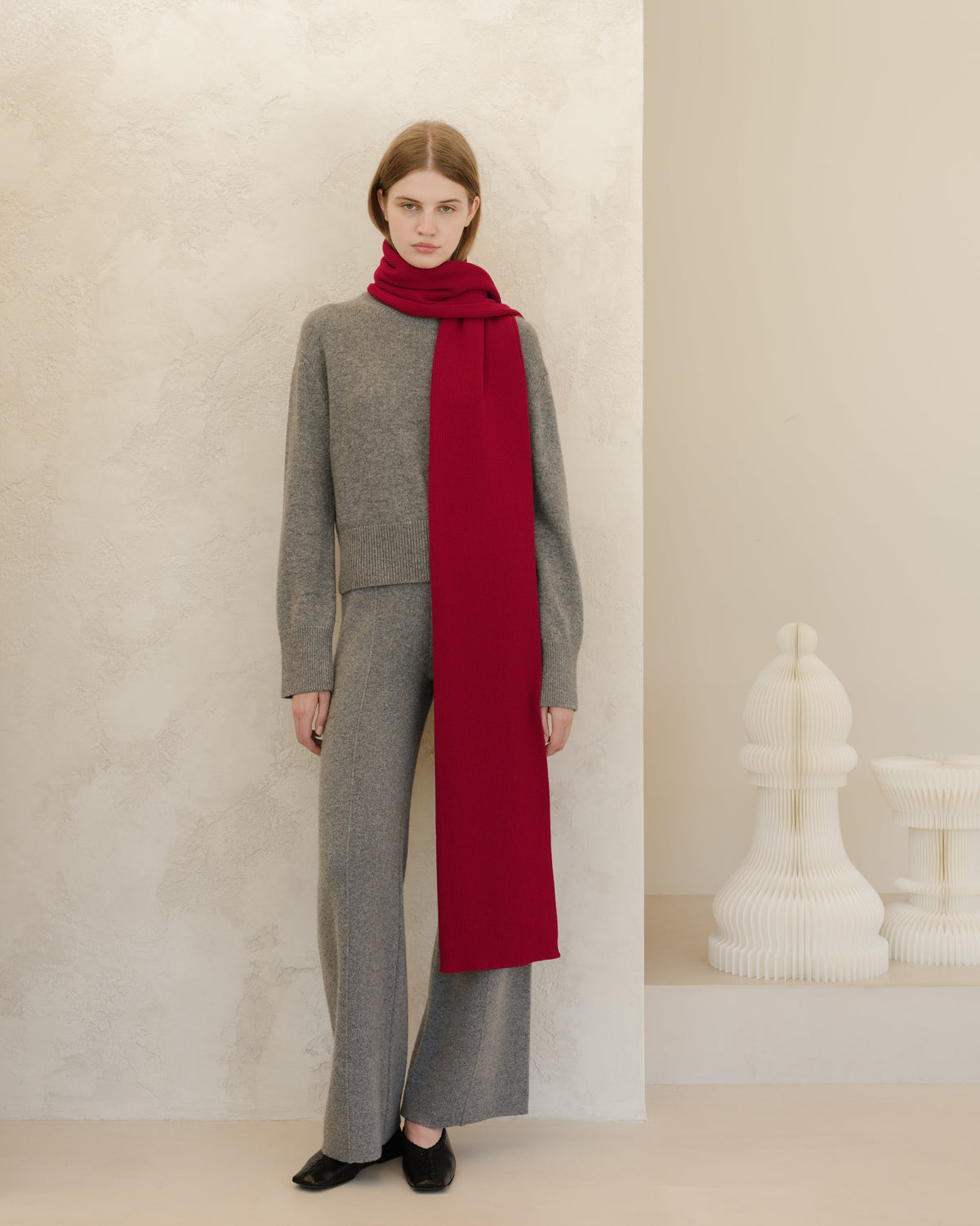 Cashmere Mix Solid Trousers