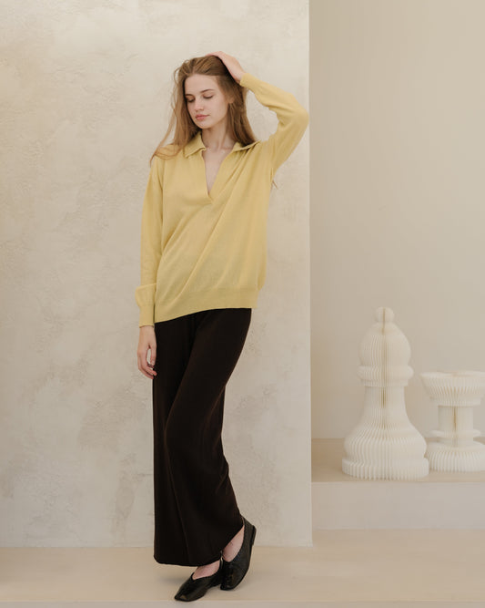 Polo-Strickpullover aus Kaschmir-Mix