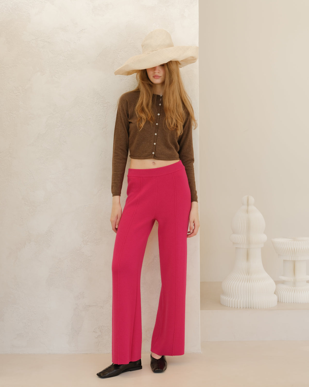Cashmere Mix Solid Trousers