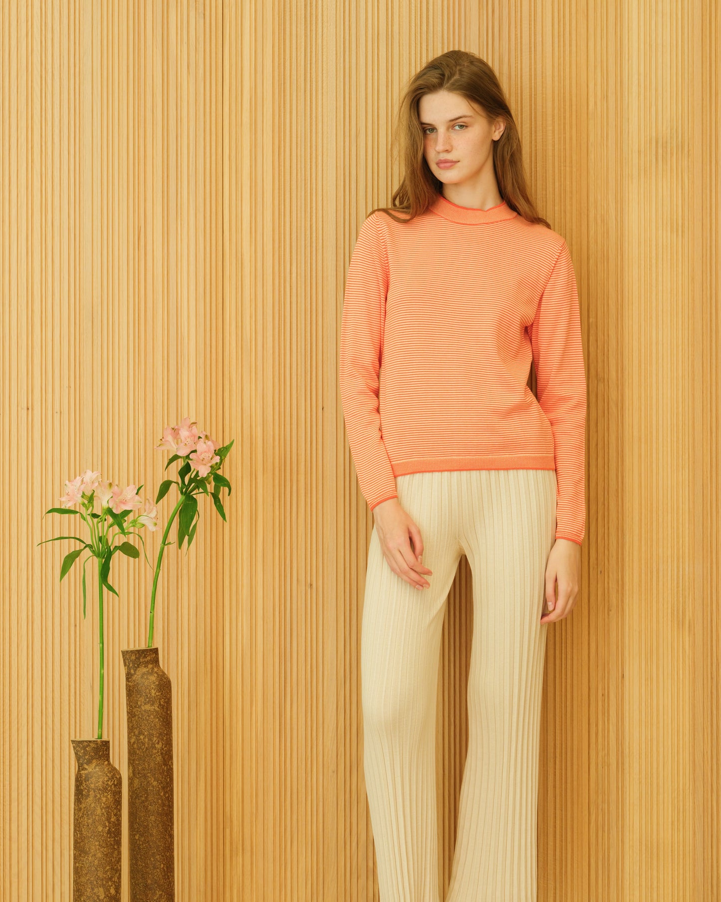 Pima Cotton Striped Crewneck-4