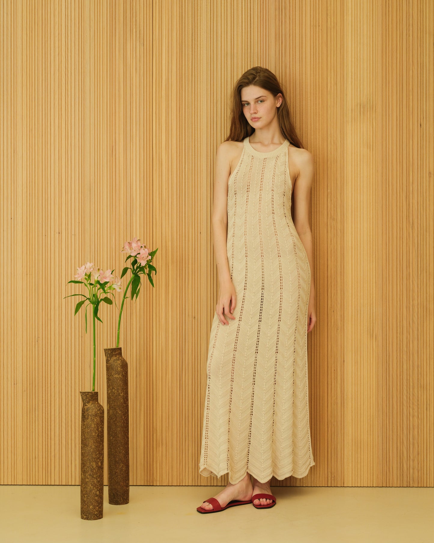 Fine Cotton Dress with Zig Zag Crochet-5