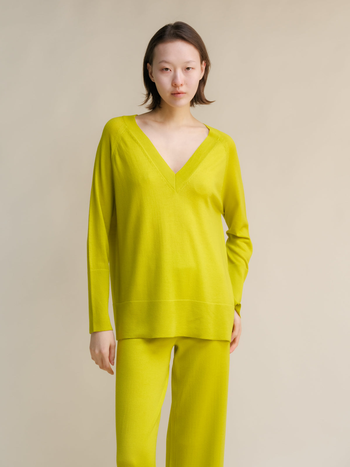 Extra Fine Merino V Neck Maxi Sweater