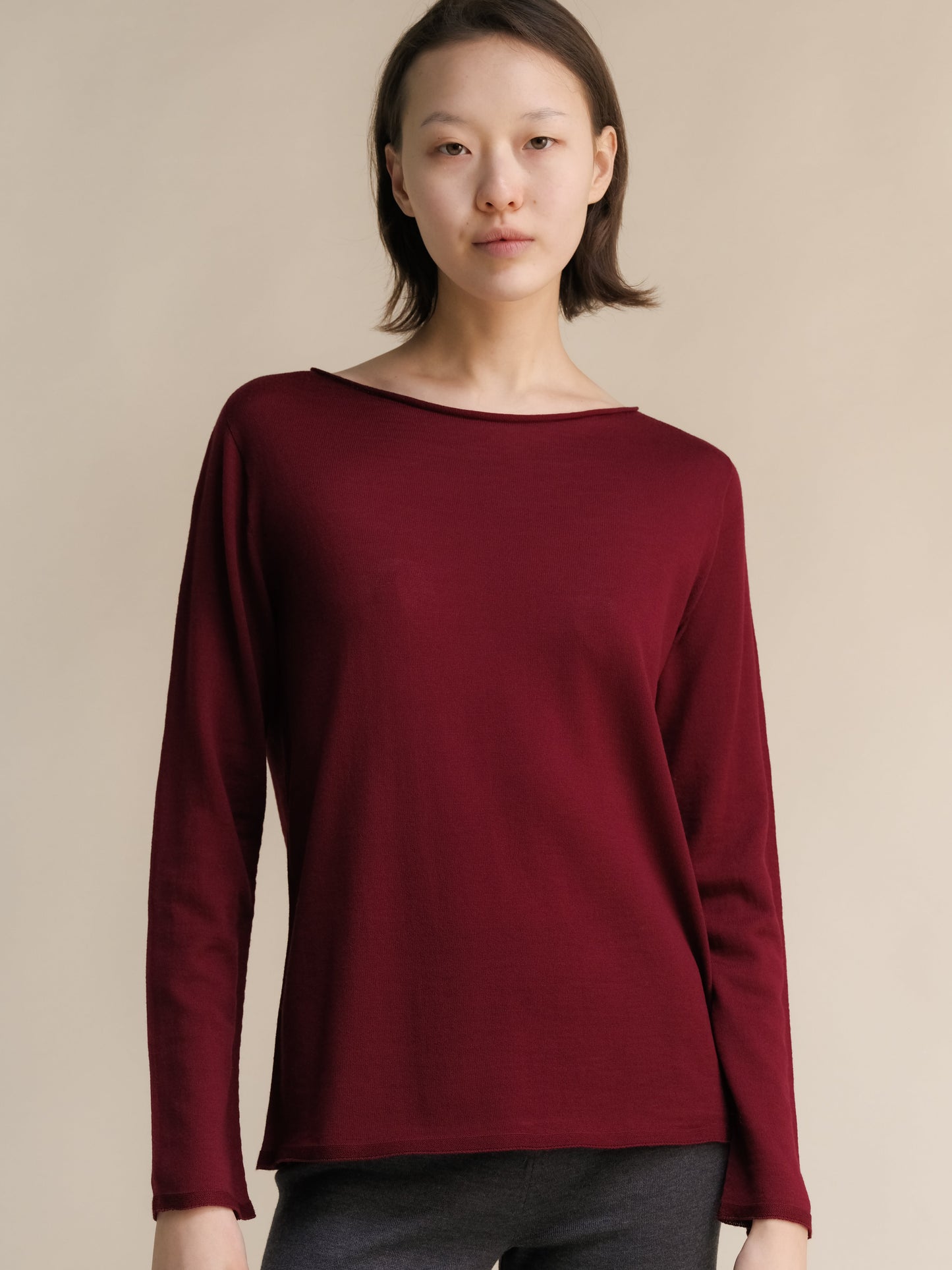 Extra Fine Merino Wool Boatneck Sweater Italian Knitwear