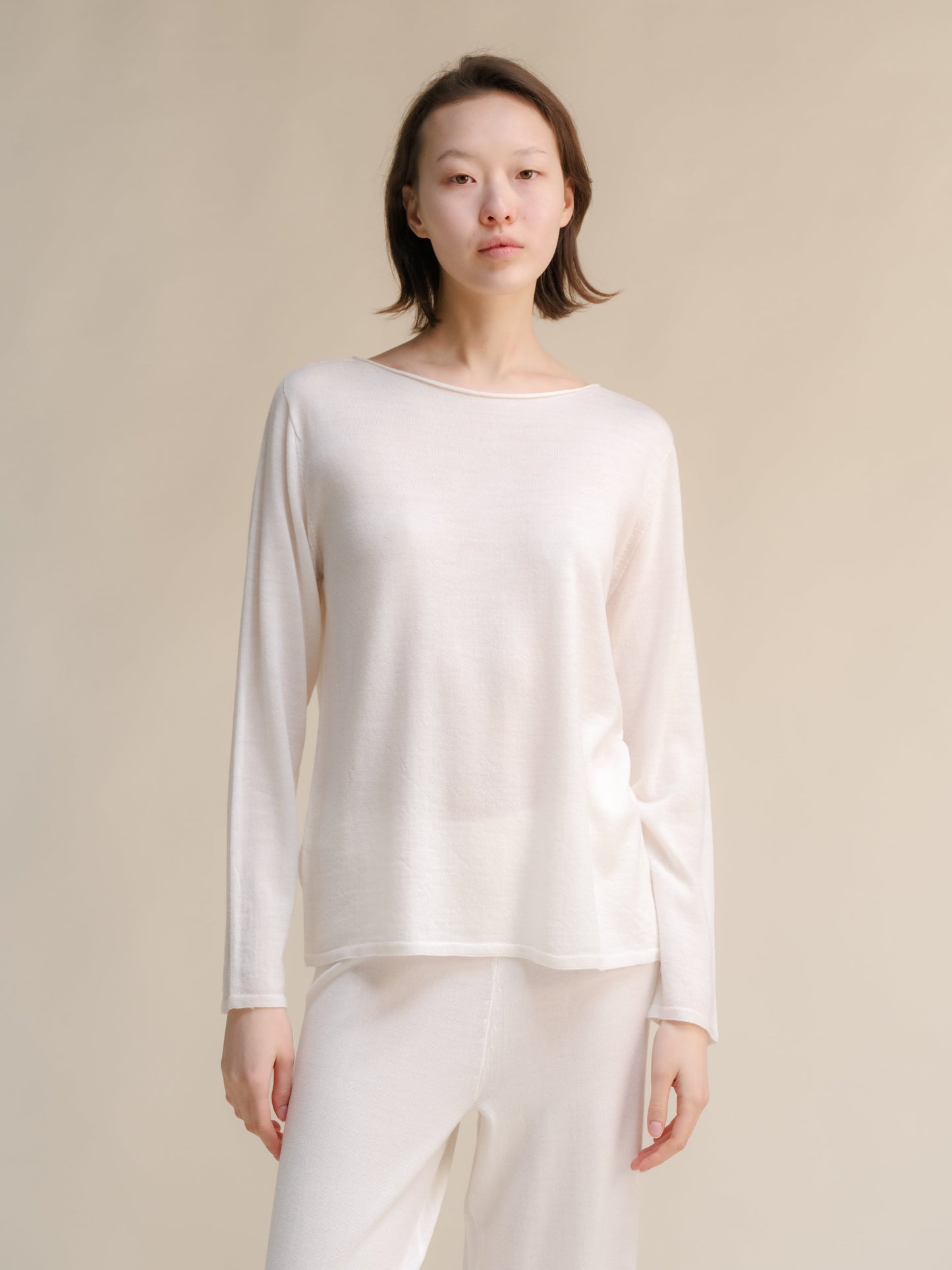 Extra Fine Merino Wool Boatneck Sweater Italian Knitwear