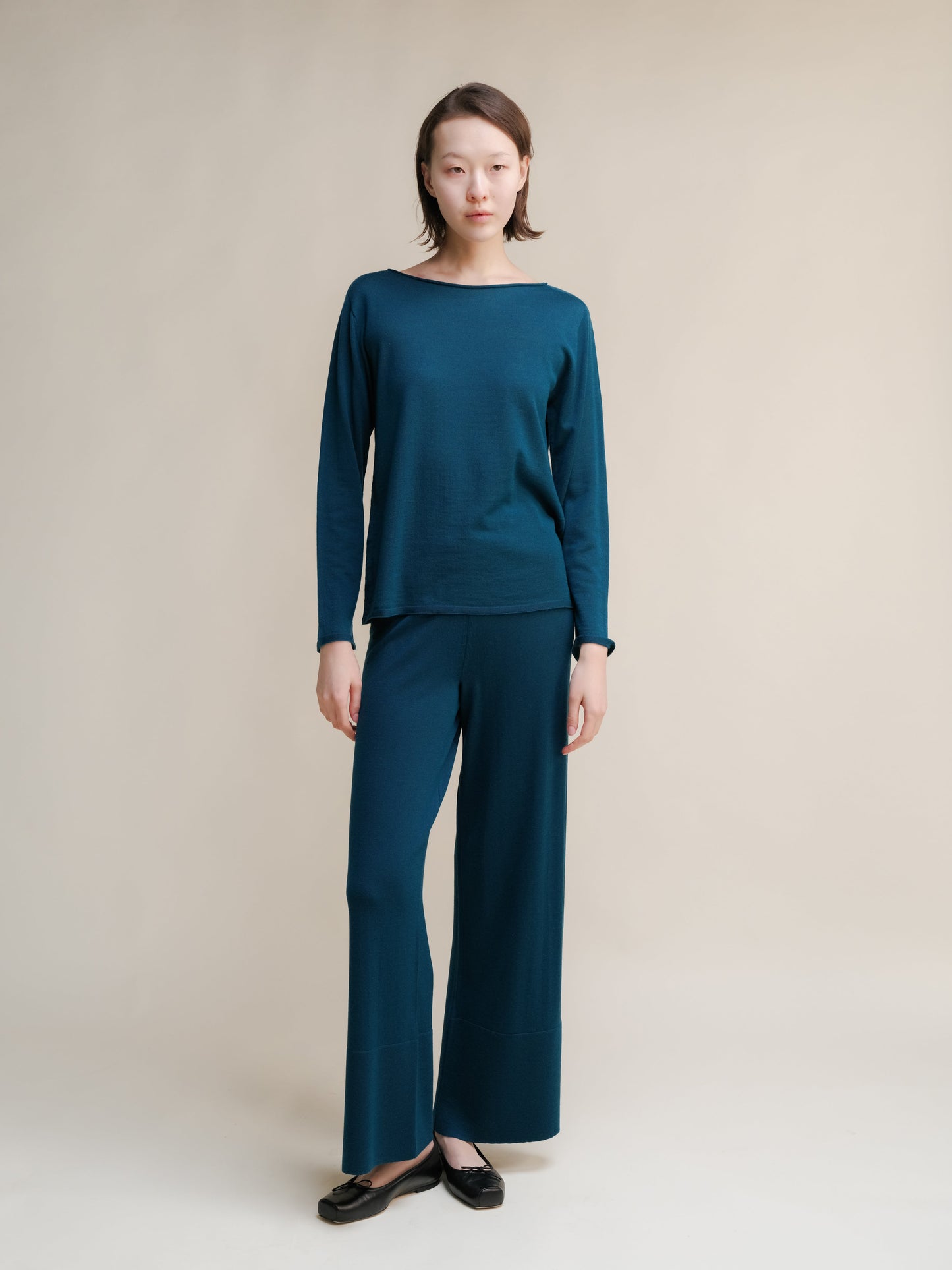 Extra Fine Merino Wool Boatneck Sweater Italian Knitwear