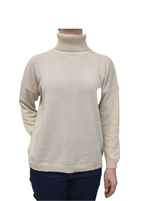Women's Oversized High Neck Sweater - Regenerated Cashmere
