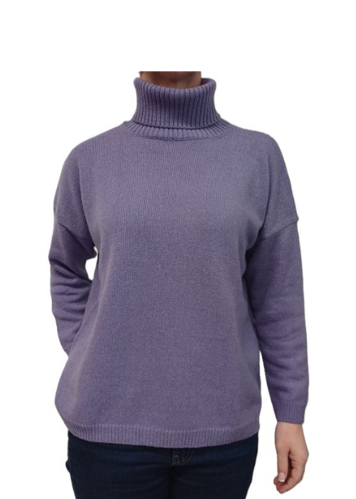 Women's Oversized High Neck Sweater - Regenerated Cashmere