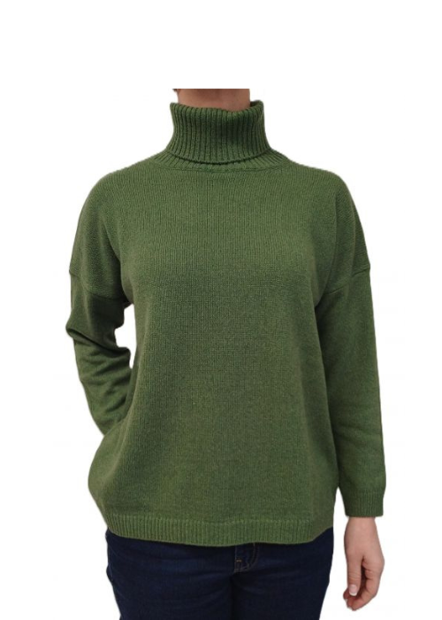 Women's Oversized High Neck Sweater - Regenerated Cashmere