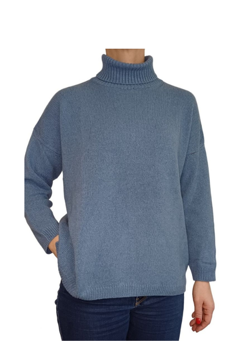 Women's Oversized High Neck Sweater - Regenerated Cashmere