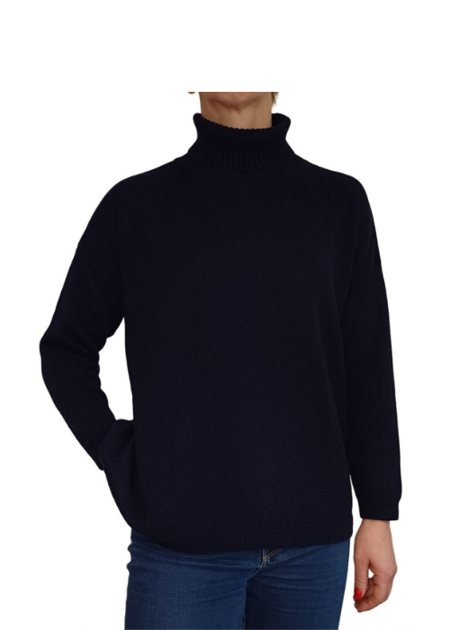 Women's Oversized High Neck Sweater - Regenerated Cashmere