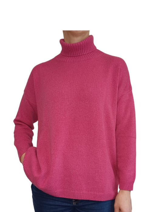 Women's Oversized High Neck Sweater - Regenerated Cashmere
