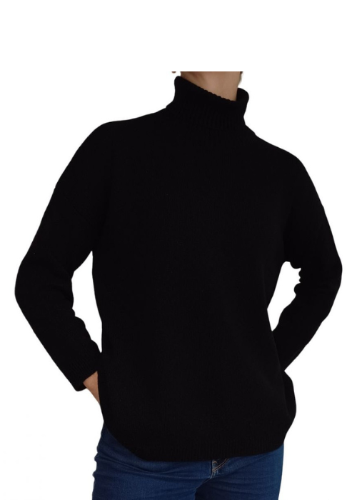 Women's Oversized High Neck Sweater - Regenerated Cashmere