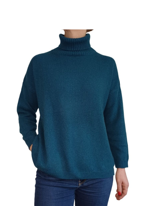 Women's Oversized High Neck Sweater - Regenerated Cashmere