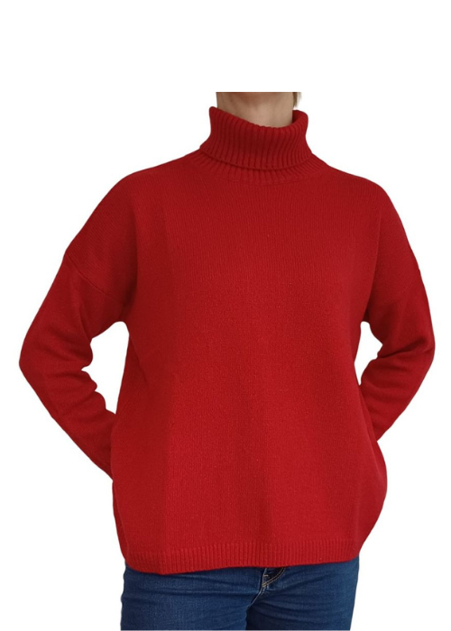Women's Oversized High Neck Sweater - Regenerated Cashmere