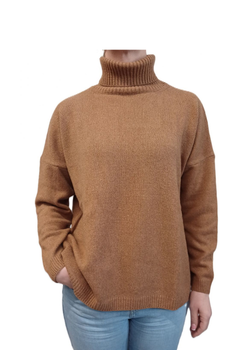 Women's Oversized High Neck Sweater - Regenerated Cashmere