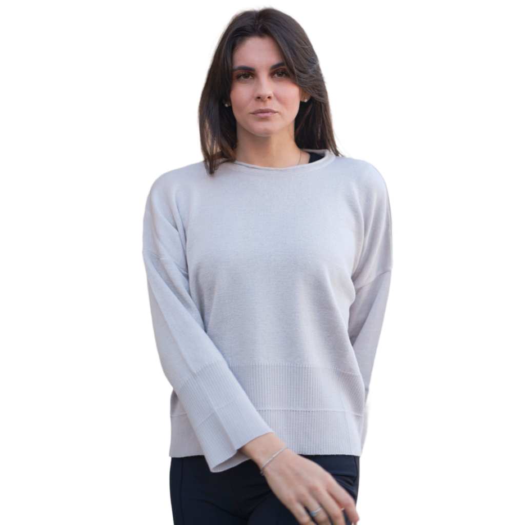 Maglia Donna Over Girocollo Lana Merino Extrafine-0