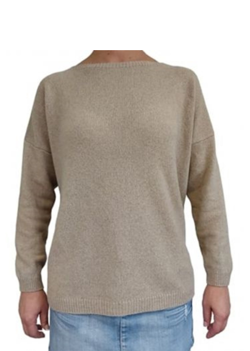 Maglia Donna Over Scollo Barca Cashmere Rigenerato-6